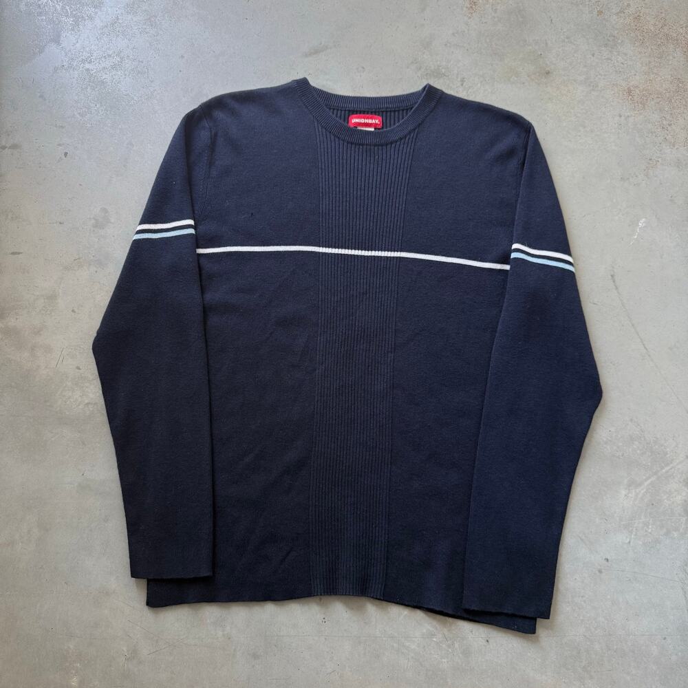 Vintage Y2K Unionbay Striped Indie Sleaze Grunge Knit Longsleeve T-shirt Size XL